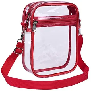 DONGKER Transparente Umhängetasche, PVC Durchsichtige Schultertasche Handtasche mit verstellbarer Riemen für Männer und Frauen