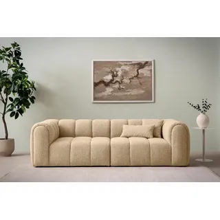 DOMO. collection Sofa Salto, 3-Sitzer Bigsofa mit Taschenfederkern, 3er Couch, Modulsofa, Polstergarnitur, 118 x 254 x 69 cm (BxTxH), beige