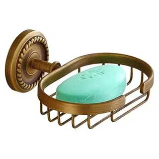 TOPBATHY Vintage Messing Seifenhalter Wandmontage Mit Netzdesign Antik Ölgeriebene Oberfläche Seifenschale Für Bad Und Dusche Inkl Montagematerial