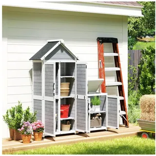Outsunny Geräteschrank 0,89 x 0,51 m Hellgrau