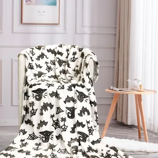 Yeqivo Kuscheldecke, Leuchten im Dunkeln Kinderdecke, Fleecedecke Weiche Flauschig, Babydecke Warme Kuschelig, Sofadecke Superweiche Weiche Flanelldecken (Fledermaus,130 * 150CM)