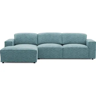 Wohnlandschaft Ecksofa "La Mia" - Luxus - Blur Mintgrün Stoff, L-Form, Moderne Loungegarnitur, Ecksofa für das Wohnzimmer, Ottomane Links. - Grün