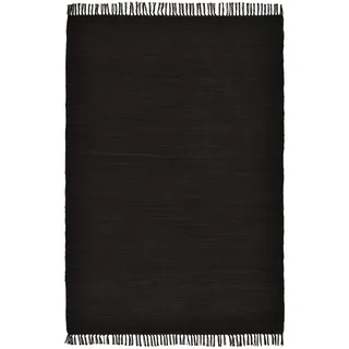 THEKO Happy Cotton Fleckerl Webteppich 120 x 180 cm Schwarz