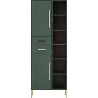 WELLTIME Kent Hochschrank 67,1 x 184,3 x 33,1 cm Grün Metall/Massivholz