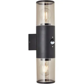 Brilliant Aussenwandleuchte , Schwarz , Metall, Kunststoff , 9x33.2 cm , Bewegungsmelder, Up- & Downlight , Lampen & Leuchten, Außenbeleuchtung, Außenleuchten