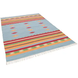Pergamon Lina Stripes Wollteppich 120 x 180 cm Blau