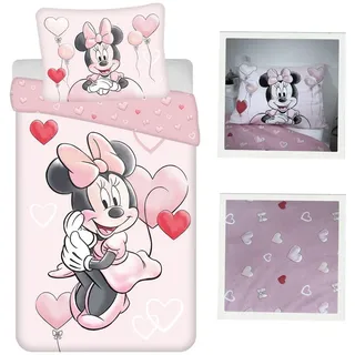 Jerry Fabrics Bettwäsche Disney Minnie Balloon, 100 % Baumwolle, Bettbezug 140 x 200 cm + Kissenbezug