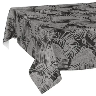 ANRO Wachstuchtischdecke abwaschbar Nachttropik 100 x 140 cm Grau