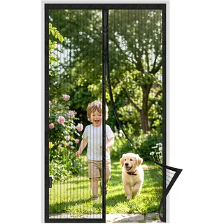MYCARBON Fliegengitter Tür Magnet 110x220cm Insektenschutz Balkontür | Fliegenvorhang 10 x Stärker als Normales Fliegengitter ohne Bohren Vorhang für Balkontür Schiebetür Terrassentür