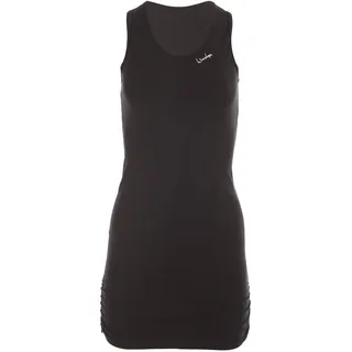 Winshape Damen Fitness Freizeit Wtr15 Mit Seitlicher Raffung, Slim Style Longtop, Schwarz, L EU