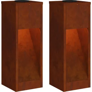 vidaXL Solar LED Wegeleuchte 2 pcs Bronze Wetterfeststahl - Bronze