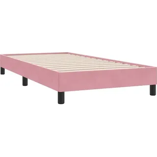 vidaXL Bettgestell ohne Matratze Rosa 100x220 cm Samt - Rosa