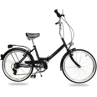 24 Zoll Klapprad Klappfahrrad Faltfahrrad Faltrad Camping Fahrrad NEU MILE BIKE . - schwarz - 13 Zoll