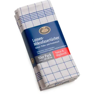 Gözze Geschirrtuch »Gläser und Poliertuch, Des. 60053, 60x80 cm« Mikrofaser, blau