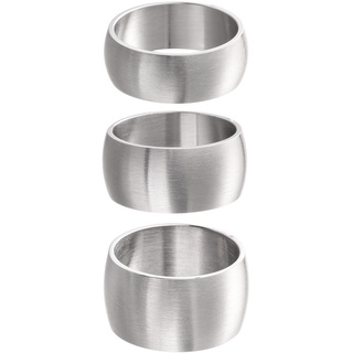 meditoys · Ring aus Edelstahl für Damen und Herren · Bandring 12 mm breit · Silber matt/Gebürstet Größe: 60 (19.1)