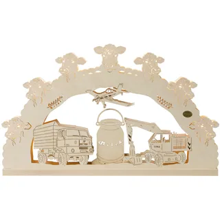 SAICO Lichterbogen LED 3D Agrar Holz 52 warmweiß natur