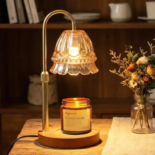 Kqpoinw Kerzenwärmer Lampe Candle Warmer, Kerzenwärmer Duftlampe Elektrische mit Timer und Dimmer, Höhenverstellbar Candle Warmer Lamp mit 2 Glühbirnen, Kerzen Lampe Fur Home Dekoration, Geschenke