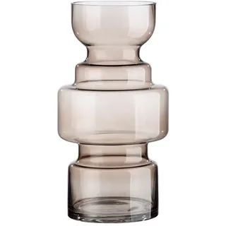 Gilde Deko große Vase Glasvase XL - Moderne Blumenvase aus Glas - Herbst Deko Winter Weihnachten - Farbe: Braun Höhe 30 cm