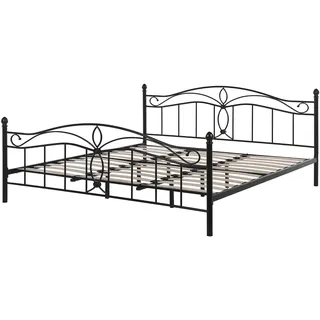 Beliani Metallbett 180/200cm Schwarz Metall , 180x200 cm , Schlafzimmer, Betten, Metallbetten
