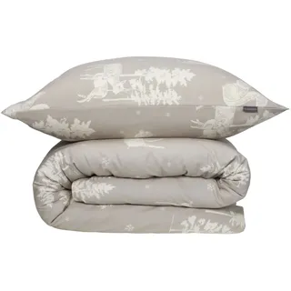 SCHIESSER Bettwäscheset Nordic | Feinbiber | 2-teilig | 135 x 200 cm | Greige