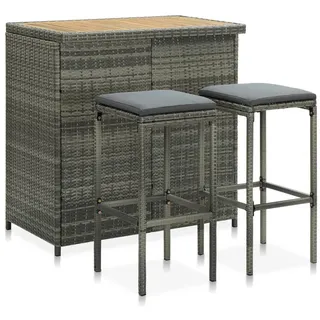 vidaXL Polyrattan Bar-Set 313474 3-tlg. grau