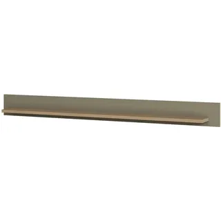 Furn.Design Wandboard Salbei grün, Eiche 180 cm, Wandregal skandinavisch , Salbeigrün, Eichefarben , Holzwerkstoff , Nachbildung,Eiche , Holz Optik , 180x17x17 cm , FSC Mix , Wohnzimmer, Regale, Wandboards
