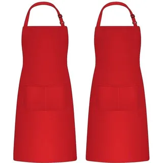 Catime 2 STK Kochschürze für Damen, Backschürze mit 2 Taschen für Küche, Malerschürze, Erwachsene, Latzschürzen Apron Einstellbar für Gartenarbeit