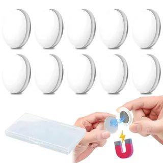 GZYYANG 10 Paare Duschvorhang Beschwerer, Weiß Duschvorhang Magnet, Runde Duschvorhang Gewichte, Gardinenbeschwerer mit Blatt Rostschutzfolie, Magnete für, Gardinen, Tischtücher