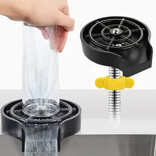 LIBRNTY Edelstahl Cup Washer,Bar Glass Rinser,Washer Flaschenwascher,Spülbecken Zubehör,Sprühkopf aus ABS und Edelstahl 304,Suitable for cleaning beer mugs, long-leg mugs, wine glasses, etc