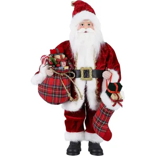 Uten Weihnachtsmann 43 cm/17“ Santa Claus Figuren animierte Weihnachtsstern stehend Santa Figur mit Geschenk und Weihnachtsbaum für Tischplatte Figur Ornamente Weihnachtsfeier