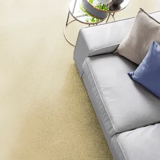 Andiamo Teppichboden »Kira, Velours, Made in Belgium« rechteckig 8 mm Höhe Uni Farben, Breite 400 cm, strapazierfähig, pflegeleicht, Wohnzimmer, beige