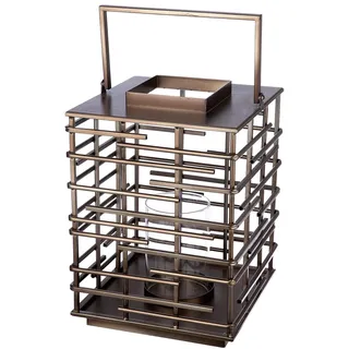 Casablanca by Gilde Casablanca Deko großes Windlicht XL Laterne - mit Glaseinsatz - Deko Wohnzimmer Geschenk Weihnachten Advent - Farbe: Silber antik Höhe 46,5 cm