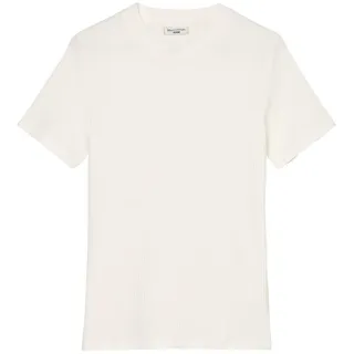 Marc O'Polo Denim Damen T-Shirt mit Stretch-Anteil Slim Fit, Weiß (Scandinavian White), XL