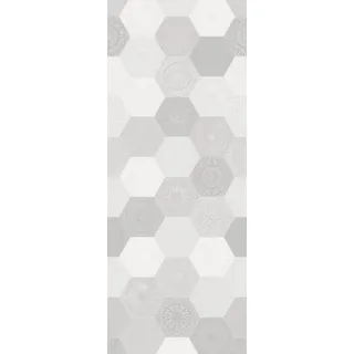 HÜPPE EasyStyle Wandverkleidung 100 × 255 cm, ES010145B, Farbe: Hexagon weiß