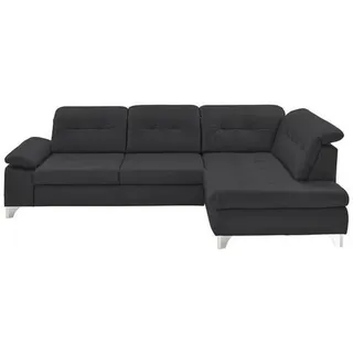 Beldomo Speed Ecksofa , Anthrazit , Leder , Echtleder , Rindleder , Ottomane rechts, nicht einzeln stellbar, L-Form , 309x211 cm , Goldenes M , Typenauswahl, Bettkasten erhältlich, Fußauswahl, Lederauswahl, Stoffauswahl, Sitzqualitäten, seitenverkehrt erhältlich, Bettfunktion erhältlich, Hocker erhältlich, Rückenfutter , Wohnzimmer, Sofas & Couches, Wohnlandschaften, Ecksofas