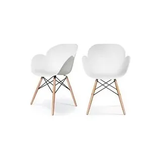 meet powered by PAPERFLOW Schalenstühle Kiwood CHKIWX2.23.13 weiß Kunststoff, 2 St.