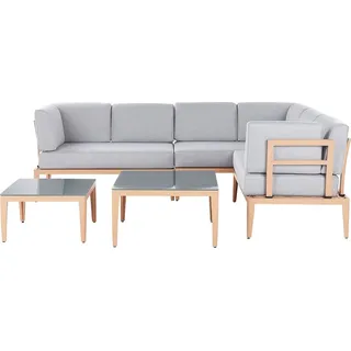 Beliani Rima III Loungeset grau/braun