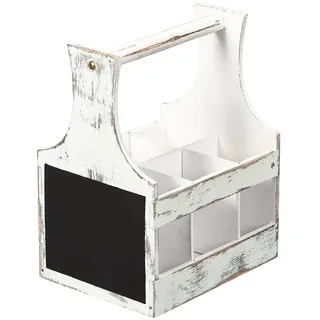 KESPER |Soßen- und Besteckträger mit Schreibtafel/Tischorganizer, Material: Sperrholz, Maße: 20,2 x 16 x 26 cm, Farbe: weiß | 66276