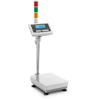 Steinberg Systems SBS-PF-30/1SA Plattformwaage Warnleuchte 30 kg / 0,001 kg 300 x 400 mm kg/lb Bodenwaage Waage Industriewaage mit Signalleuchte Kontrollampel
