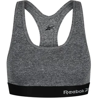 Reebok Damen Stretch Wireless Crop Sport Top mit Racerback-Grey Marl Oberteil, grau, Small