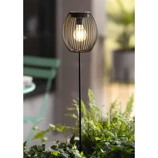 Solar LED Gartenstecker "Atmosfera" aus Metall, schwarz, Gartenlaterne, Outdoor Solarleuchte wetterfest für Draußen