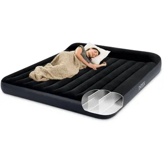 Intex 64144 Dura Beam Pillow Rest King Matratze mit Fiber Tech Technologie, ohne elektrische Pumpe, 182 x 203 x 25 cm Schwarz California King