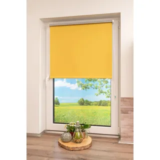 Seitenzugrollo K-HOME "Thermo Klemmfix-Rollo" Gr. 1, gelb, B:35cm H:150cm, Polyester, Rollos, Seitenzugrollo, 1 Stück