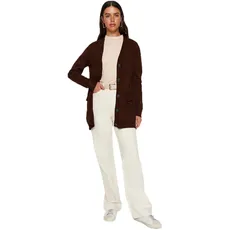 Trendyol Damen Cardigan-Brown-Regular fit Pullover, M