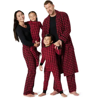 Amazon Essentials Damen Passende Weihnachts-Pyjama-Sets für die ganze Familie, Klassisches Buffalo-karo, S