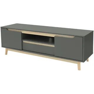 ML-Design TV Lowboard 40x46 cm Grau/Holz