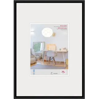 walther + design walther design Bilderrahmen schwarz 60 x 90 cm mit Kunstglas, New Lifestyle Kunststoffrahmen KVX090B