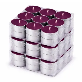 HS Candle Duft-Teelichter 54er Pack – Duft Brombeere, ca. 4 Stunden Brenndauer, Teelicht Kerzen aus Wachs, rund Ø 4 cm, hergestellt in der EU, für Indoor & Outdoor