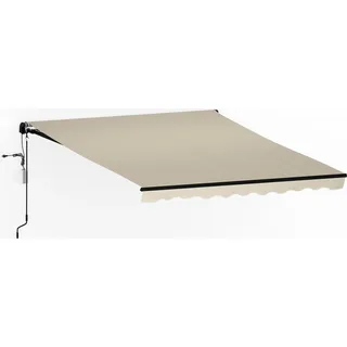 Blumfeldt CloudShade Markise – 3m elektrische Gelenkarmmarkise mit App & Fernbedienung, UV 30+ & Regenschutz, Neigungswinkel einstellbar, Aluminiumrahmen, einfache Wandmontage, 295x250 cm, Beige - Beige