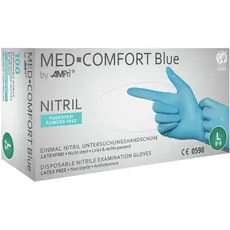 Bild Med Comfort Blue Nitril Einweghandschuhe Classic XL, 100 Stück